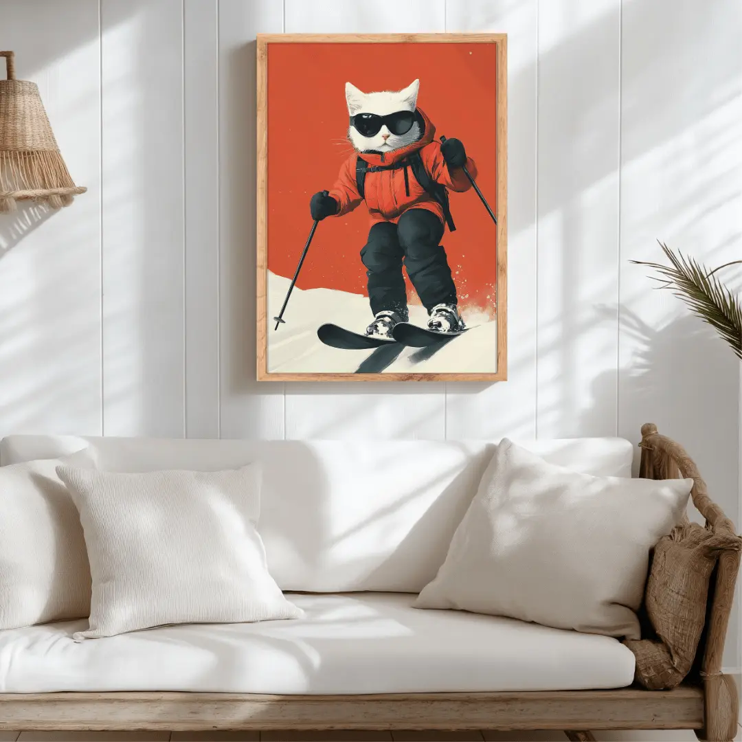 Affiche "Chat skieur" – Image 2