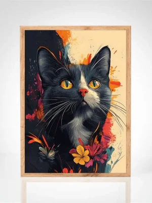 Affiche "La Grâce d’un Chat en Couleurs"
