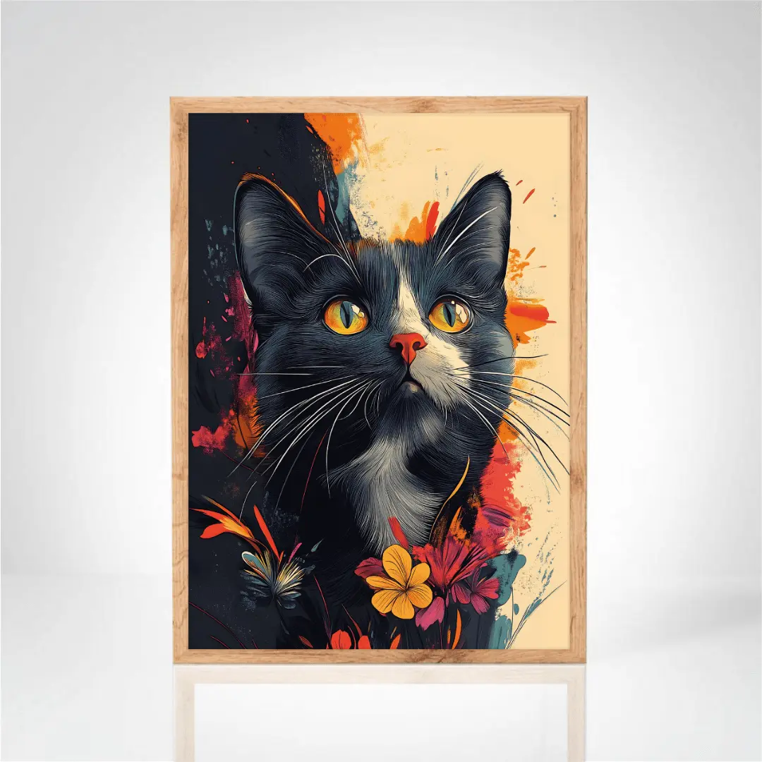 Affiche "La Grâce d’un Chat en Couleurs"