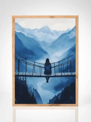 Affiche "Contemplative en Montagne"