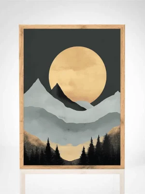 Affiche "Éclat Lunaire sur les Montagnes"