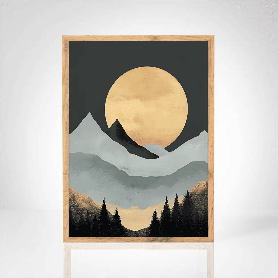 Affiche "Éclat Lunaire sur les Montagnes"