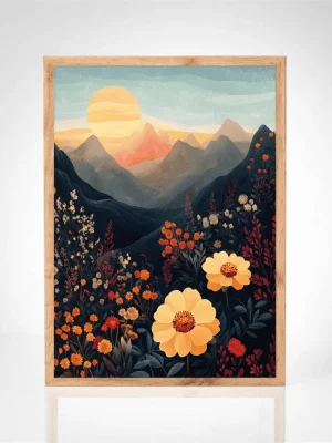 Affiche "Paysage Fleuri"