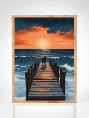Affiche "Promenade au Coucher de Soleil"