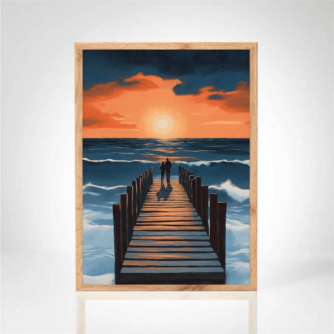 Affiche "Promenade au Coucher de Soleil"