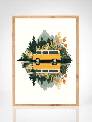 Affiche "Van in the mountains"