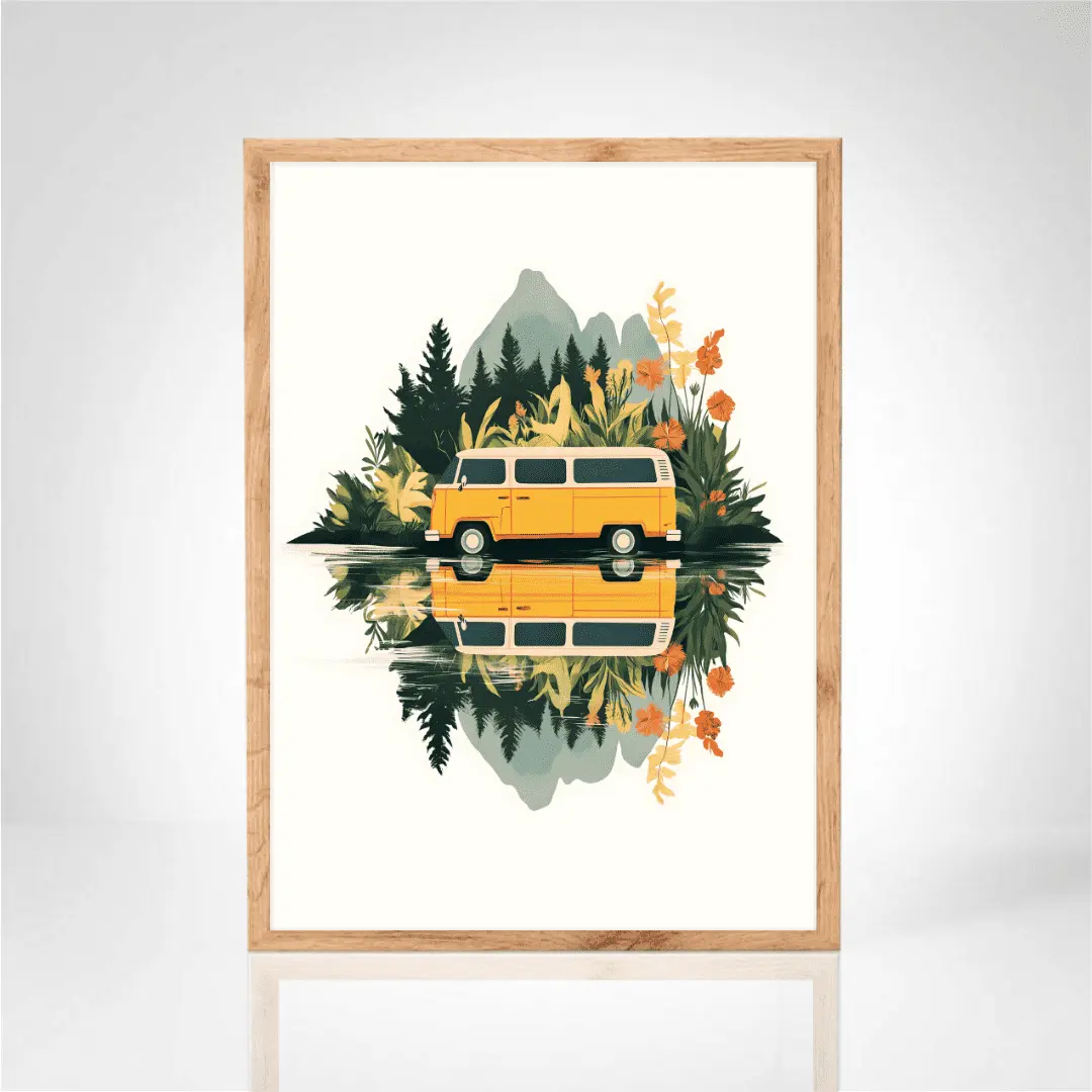 Affiche "Van in the mountains"