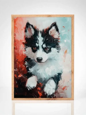 Affiche "Chiot Husky"