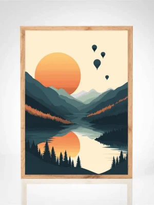 Affiche "Aube paisible en vallée"
