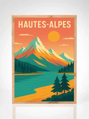 Affiche "Hautes-Alpes au soleil couchant"