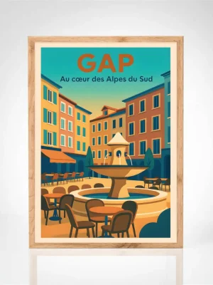 Affiche "Place Jean Marcellin, ville de Gap"