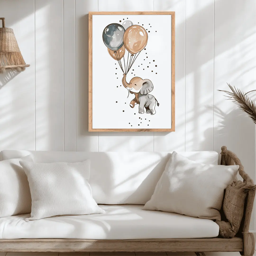 Affiche "Petit éléphant et ballons magiques" – Image 2