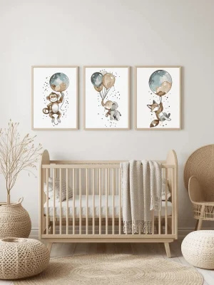Triptyque affiches "Ballons magiques"