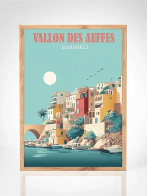 Affiche "Le vallon des Auffes Marseille"
